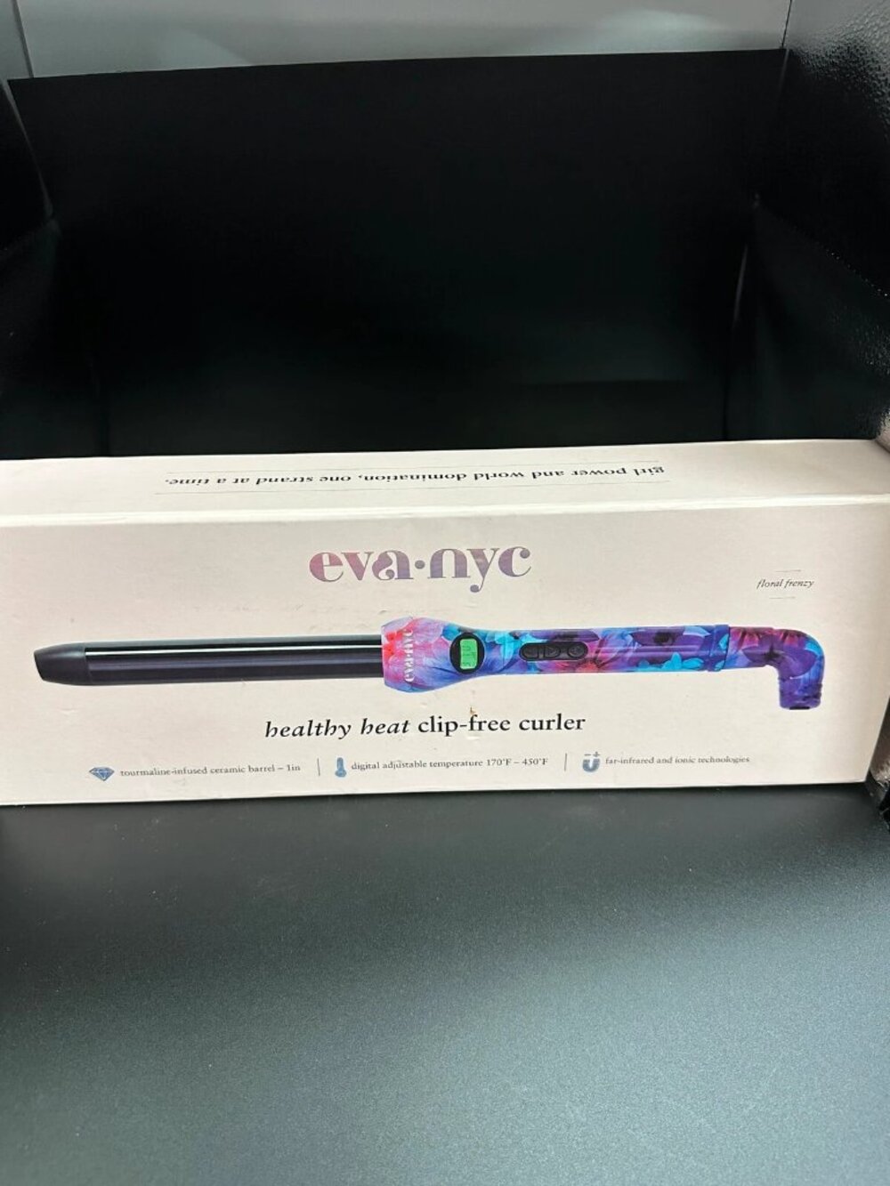 Eva NYC Healthy Heat Clip Free Curler Floral Frenzy 1 Inch Curling Wand
